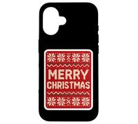 Maglione natalizio con scritta "Merry Christmas", divertente per le vacanze di Natale Custodia per iPhone 16