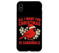 Maglione natalizio con uccellino rosso cardinale con scritta "All I Want For Christmas" Custodia per iPhone XS Max