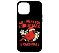 Maglione natalizio con uccellino rosso cardinale con scritta "All I Want For Christmas" Custodia per iPhone 12 Pro Max