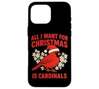Maglione natalizio con uccellino rosso cardinale con scritta "All I Want For Christmas" Custodia per iPhone 16 Pro Max