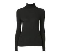 Maglione natalizio da donna 2025 Felpa da donna a costine slim fit leggera a maniche lunghe maglione dolcevita per feste costume natalizio regali, Nero , S