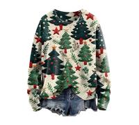 Maglione natalizio da donna, a maniche lunghe, con grafica, casual, da donna, per Natale, maglione natalizio, Ag3, 5XL