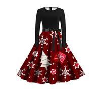 Maglione natalizio da donna, con cappuccio, per il tempo libero, con stampa floreale, mini abiti di Natale, maglione da donna