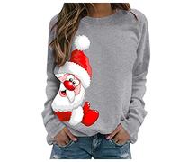Maglione natalizio da donna, maglione natalizio da donna, pullover cattivo di Natale, da donna, divertente e divertente, con scritta "Merry Christmas", grigio, XXL