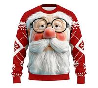 Maglione natalizio da uomo, brutta, felpa natalizia, per feste di Natale, stile divertente, con scollo rotondo, a maniche lunghe, maglione da uomo, Rosso 5., M