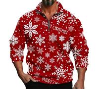 Maglione natalizio da uomo con grafica 3D, 111, a maniche lunghe, per primavera, autunno, inverno, stampa 3D, casual, comodo, sciolto, un terzo, per vacanze all'aperto 333 Clotihing (rosso, XXXL)