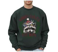 Maglione natalizio da uomo con motivo leopardato selvatico, taglie forti, senza cappuccio, felpe alla moda con logo per le vacanze, abbigliamento, top, felpa hip hop, grigio scuro, L