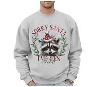 Maglione natalizio da uomo con motivo leopardato selvatico, taglie forti, senza cappuccio, felpe alla moda con logo per le vacanze, abbigliamento, top, felpa hip hop, grigio chiaro., L