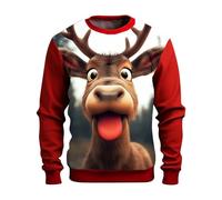 Maglione natalizio da uomo, divertente, con grafica brutta, felpe da uomo, per feste natalizie, caldo, casual, alla moda, comoda, alla moda, B-anguria rossa., L