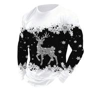 Maglione natalizio da uomo, divertente renna lucido, Ugly Christmas Sweater Xmas a maniche lunghe, maglione natalizio norvegese, maglione invernale da uomo, per festival e feste, Nero14, 5XL