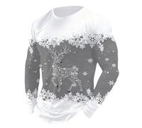 Maglione natalizio da uomo, divertente renna lucido, Ugly Christmas Sweater Xmas a maniche lunghe, maglione natalizio norvegese, maglione invernale da uomo, per festival e feste, Grau14, 5XL
