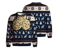 Maglione Natalizio da Uomo Funky Monkey con Divertente Smoking e Papillon, | Maglione Con Tre Bottoni Uomo Maglioni Giallo Leggera Sotto 3 Stile Angora Smile Belli Smanicati Antipioggia