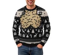 Maglione Natalizio da Uomo Funky Monkey con Divertente Smoking e Papillon, | Maglione Con Tre Bottoni Uomo Maglioni Giallo Leggera Sotto 3 Stile Angora Smile Belli Smanicati Antipioggia