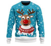 Maglione Natalizio Da Uomo, Maglioncino Girocollo Lavorato a Maglia Fine Stampato In 3d Divertente Maniche Lunghe Natalizio Brutto Casual Alla Moda Maglione Lana Uomo Per Il Tempo Libero Natale