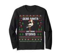 Maglione Natalizio Dear Santa Just Bring Storks Christmas Ugly Maglia a Manica