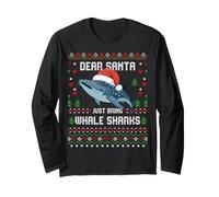 Maglione Natalizio Dear Santa Whale Shark Christmas Ugly Maglia a Manica
