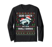 Maglione Natalizio Dear Santa Whale Shark Christmas Ugly Maglia a Manica