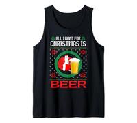Maglione Natalizio Divertente con Scritta all I Want for Christmas Is Beer Canotta