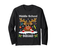 Maglione Natalizio Divertente per Insegnante con Renna della Middle School Squad Maglia a Manica