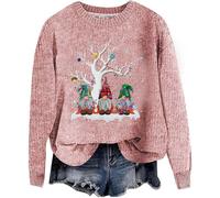 Maglione Natalizio Donna, Maglioncino Girocollo Maglione Lavorato a Maglia Donna Caldo a Maniche Lunga Maglione Natalizio Famiglia Girocollo Pullover Maglioni Natale Di Coppia Per Lo Streetwear