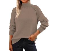 Maglione Natalizio Donna Maglioncino Rosso Donna Autumn And Winter New Semi Turtleneck Knit Bottom Sweater for Women Slightly And Large Size Thin Flesh Pail da Eleganti Maglie Coffee L