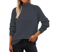 Maglione Natalizio Donna Maglioncino Rosso Donna Autumn And Winter New Semi Turtleneck Knit Bottom Sweater for Women Slightly And Large Size Thin Flesh Pail da Eleganti Maglie Dark Gray M