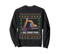 Maglione Natalizio I Dig Christmas Excavator Ugly Felpa
