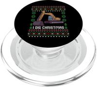 Maglione natalizio I Dig Christmas Excavator Ugly PopSockets PopGrip per MagSafe