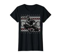 Maglione Natalizio Marvel Black Panther Crouch Ugly Maglietta, Donna, Nero, M