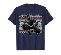 Maglione Natalizio Marvel Black Panther Crouch Ugly Maglietta, Uomo, Navy, XL