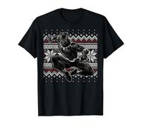 Maglione Natalizio Marvel Black Panther Crouch Ugly Maglietta, Uomo, Nero, M