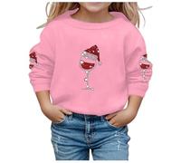 Maglione natalizio per ragazzi e ragazze, felpa a girocollo con cartoni animati, pullover top per le vacanze classiche da ragazza maglioni larghi con lettere stampate per bambini vestiti di Natale