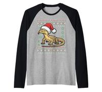 Maglione Natalizio Savannah Monitor Lizard Christmas Ugly Maglia con Maniche Raglan