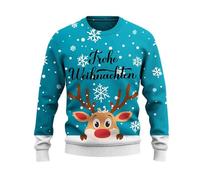 Maglione Natalizio Uomo, Maglia Natalizia Uomo Maglioni Brutti Di Natale on Renna Natalizia, Maglione Invernale Caldo, Maglione Natalizio a Maniche Lunghe, Maglie Natalizie Famiglia Christmas Sweater