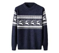 Maglione Natalizio Uomo, Maglioncino Girocollo Maglione Maglia con Motivo Manica Lunga Alce Merry Christmas con Renne Elfo Calcio Sweatshirt Girocollo Maglione Natale Trash per L'uso Quotidiano