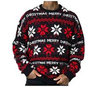 Maglione Natalizio Uomo, Maglioni Invernale da Uomo Lavorato a Maglia Fine Caldo Morbido Casual Felpe Lavorato a Maglia Classico Natale Inverno Pullover Maglione Natale Trash per Inverno