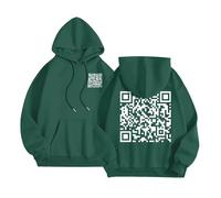 Maglione nero da donna invernale in tinta unita con stampa di cocco, per uomini e donne a maniche lunghe, tasche fiamme con cappuccio, verde, 3XL