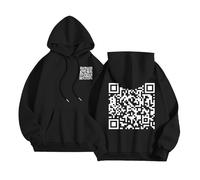 Maglione nero da donna invernale in tinta unita con stampa di cocco, per uomini e donne a maniche lunghe, tasche fiamme con cappuccio, Nero , 5XL