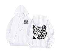 Maglione nero da donna invernale in tinta unita con stampa di cocco, per uomini e donne a maniche lunghe, tasche fiamme con cappuccio, bianco, 5XL
