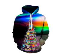 Maglione nero da uomo a maniche lunghe, maglione natalizio con felpa Galaxy, c, 5XL