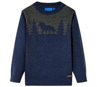 vidaXL Maglione per Bambini Lavorato a Maglia Blu Marino 116
