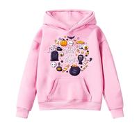 Maglione per bambini per ragazze e ragazze, felpe con cappuccio e felpe per attività invernali, attività all'aperto, Halloween, con stampa con tasche per bambini dal 4 al 14 giugno, Colore: rosa., 8-9