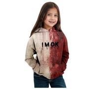 Maglione per Halloween Bambini Fantasma Grafico Felpa Maglieria Autunno Inverno Vestiti Bambina Maniche Lunghe Crop Top Bambino con Cappuccio Invernali Sweatshirt Felpe Ragazzo Ragazza