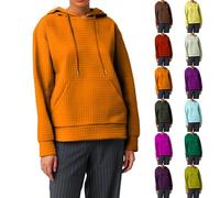 Maglione Plaid Donna Grande Taglia Giacca Legere Donna Chic Felpa Mi Stagione Felpe Casual Felpa Con Cappuccio Cappotto con Tasca Canguro Cappotti Tinta Unita Felpa, marrone, XXL