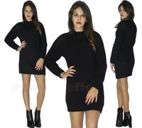 Maglione pullover donna miniabito maxi maglia lana traforata abito sexy 3301