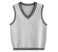 Maglione Ragazza 15 Anni, Maglioni per Bambini in Stile Preppy Gilet per La Scuola Abbigliamento Casual Comodo per Bambini Bambini Piccoli e Adolescenti (Grey 12-13 Years)