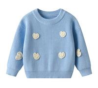 Maglione Ragazza - Maglione Lavorato a Mano con Motivo a Cuore per Bambine in Morbido Filato Caldo e Accogliente per Neonati e Bambini per Il Compleanno. (Dark Blue 9-12 Months)