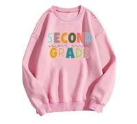 Maglione riscaldante da donna, maglietta per il primo giorno di scuola, abbigliamento insegnante per l'inizio della scuola, vacanze, anniversario, top grafico, maglione bianco, Colore: rosa., XL