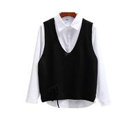 Maglione Senza Maniche Donna, Scollo A V, Gilet Scolastico Giapponese