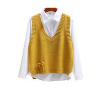 Maglione Senza Maniche Donna, Scollo A V, Gilet Scolastico Giapponese